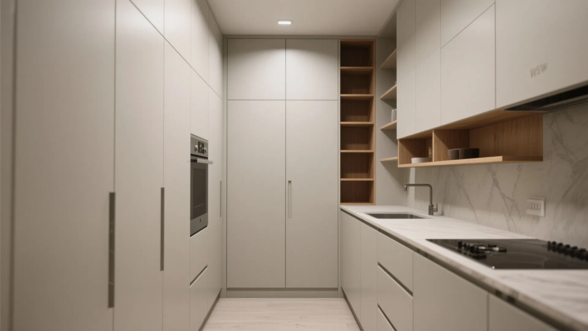 2. Use tall cabinetry strategically