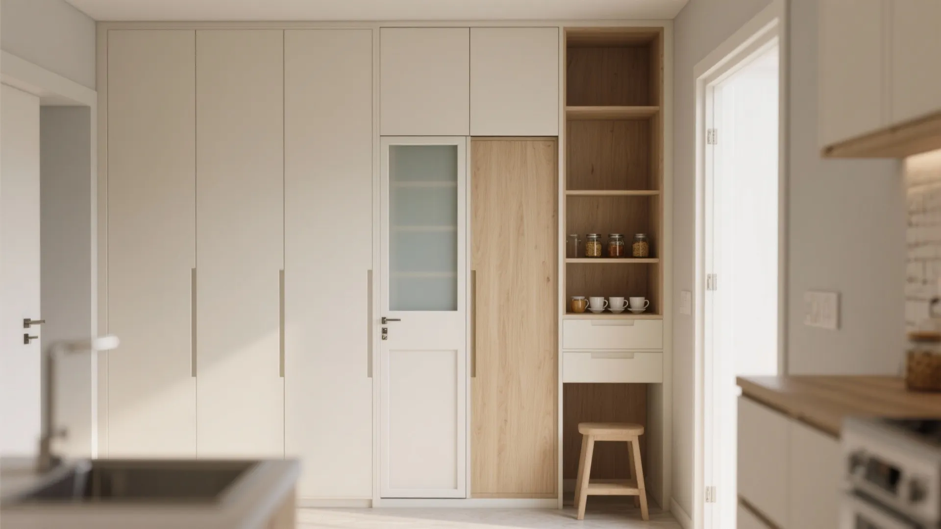 Tall, to-the-ceiling storage with breathing room