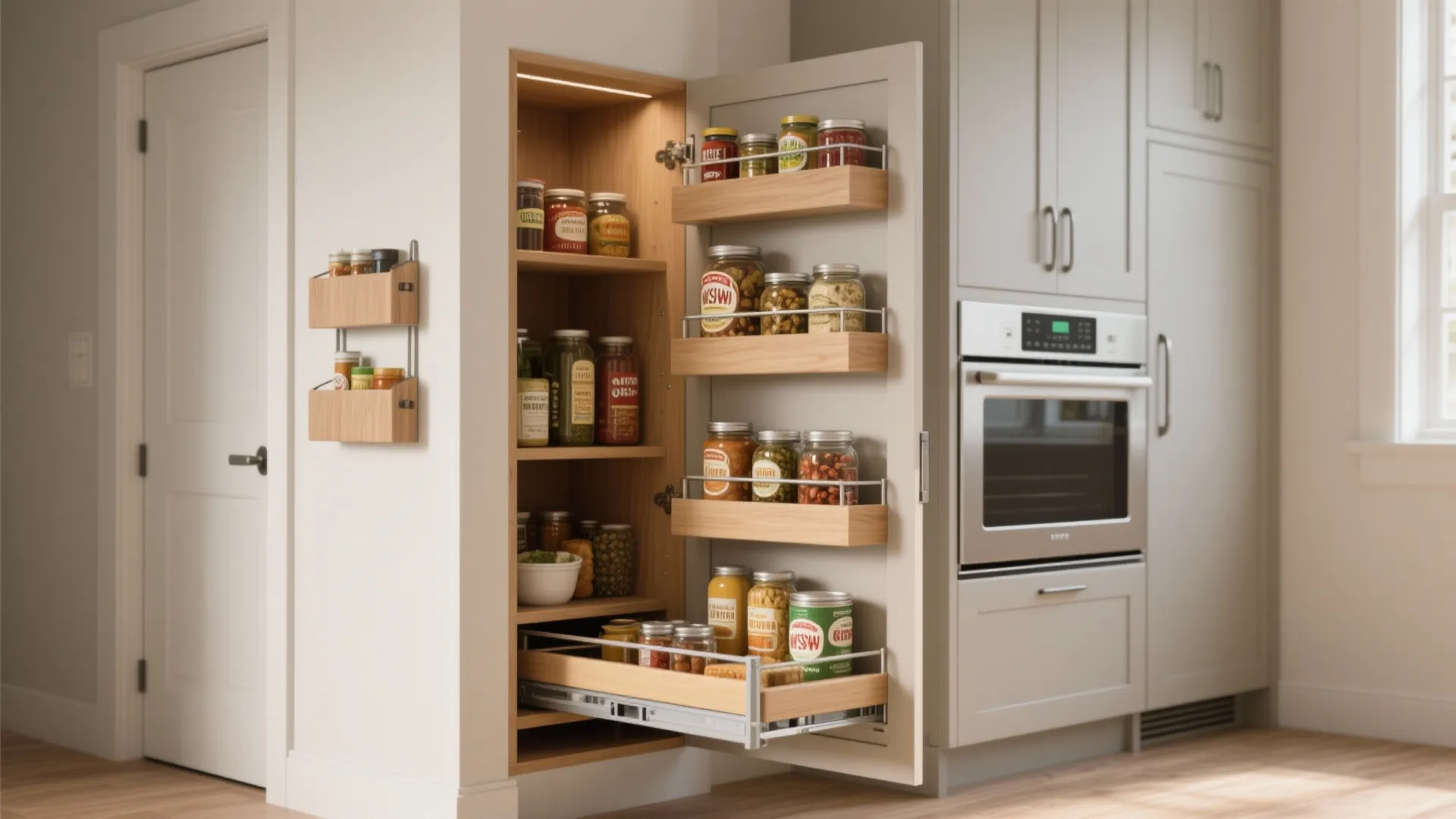 5. Tall corner pantry or appliance garage