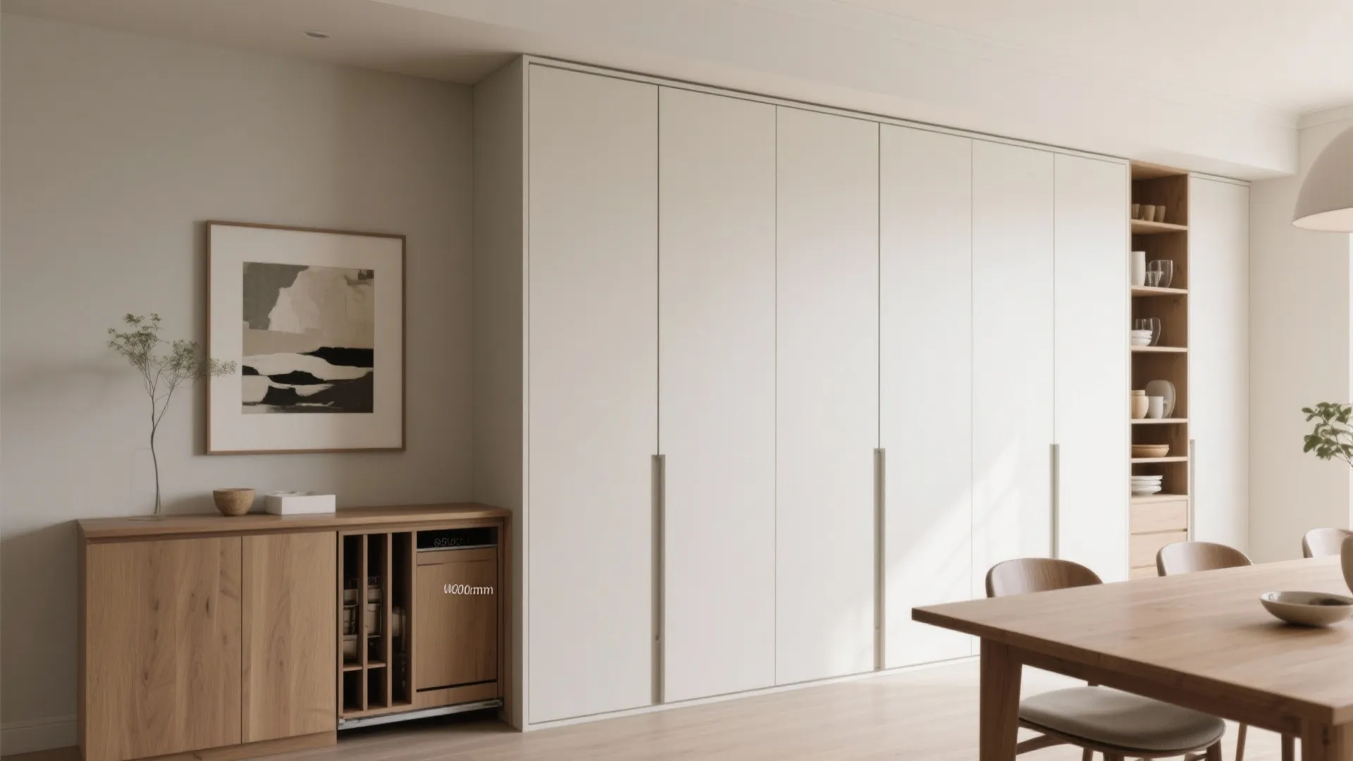 5) Floor-to-ceiling cupboards with pull-out pantries