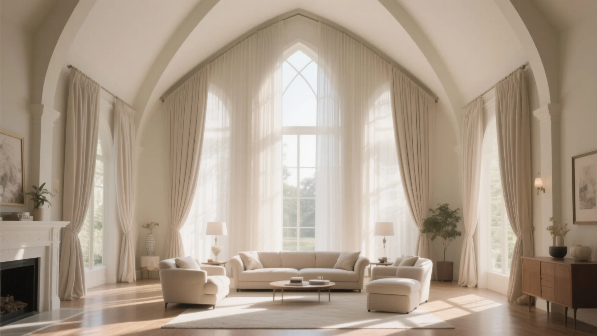 2. Tall Curtains for Dramatic Effect