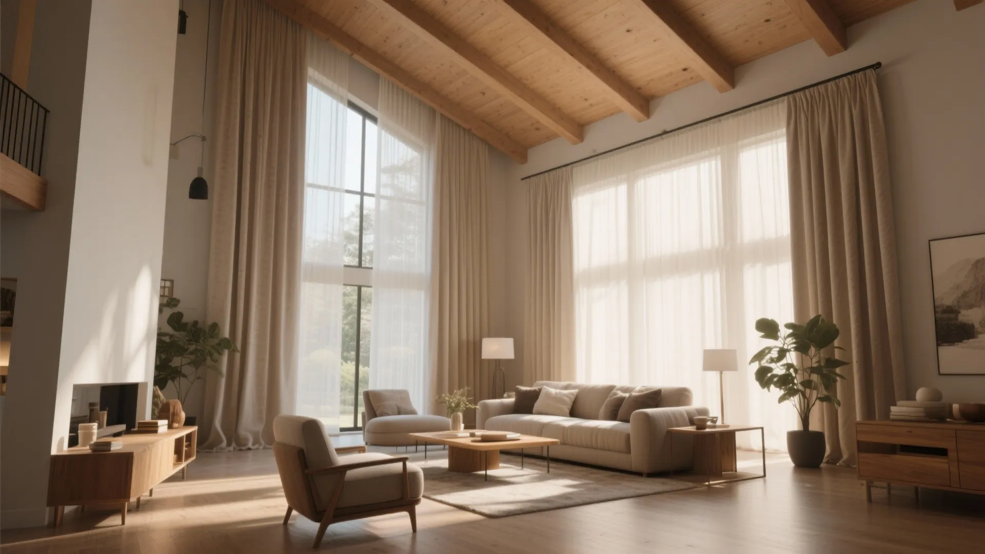 2. Tall Curtains for Vertical Emphasis