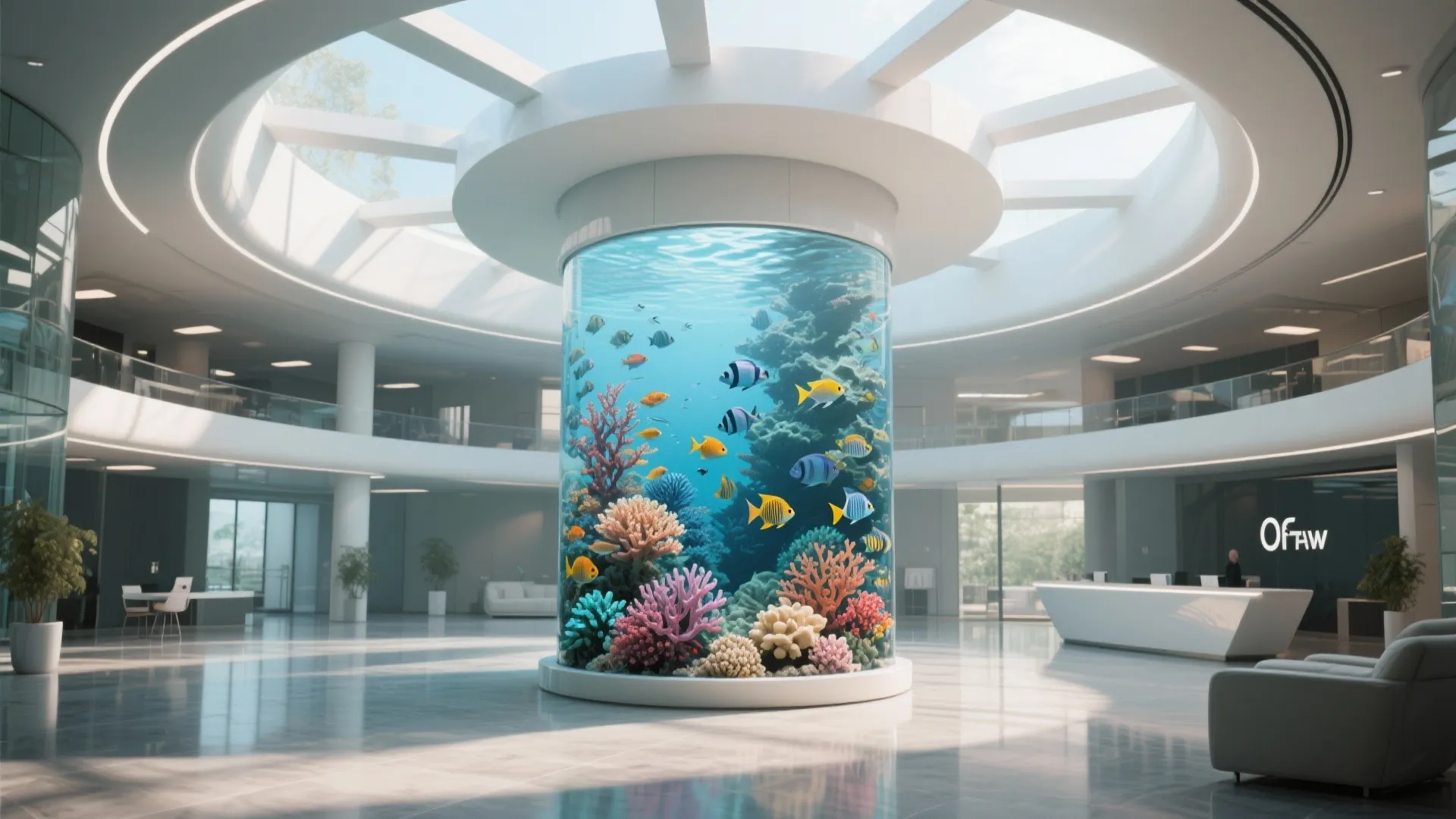 4. Tall Cylinder Aquarium