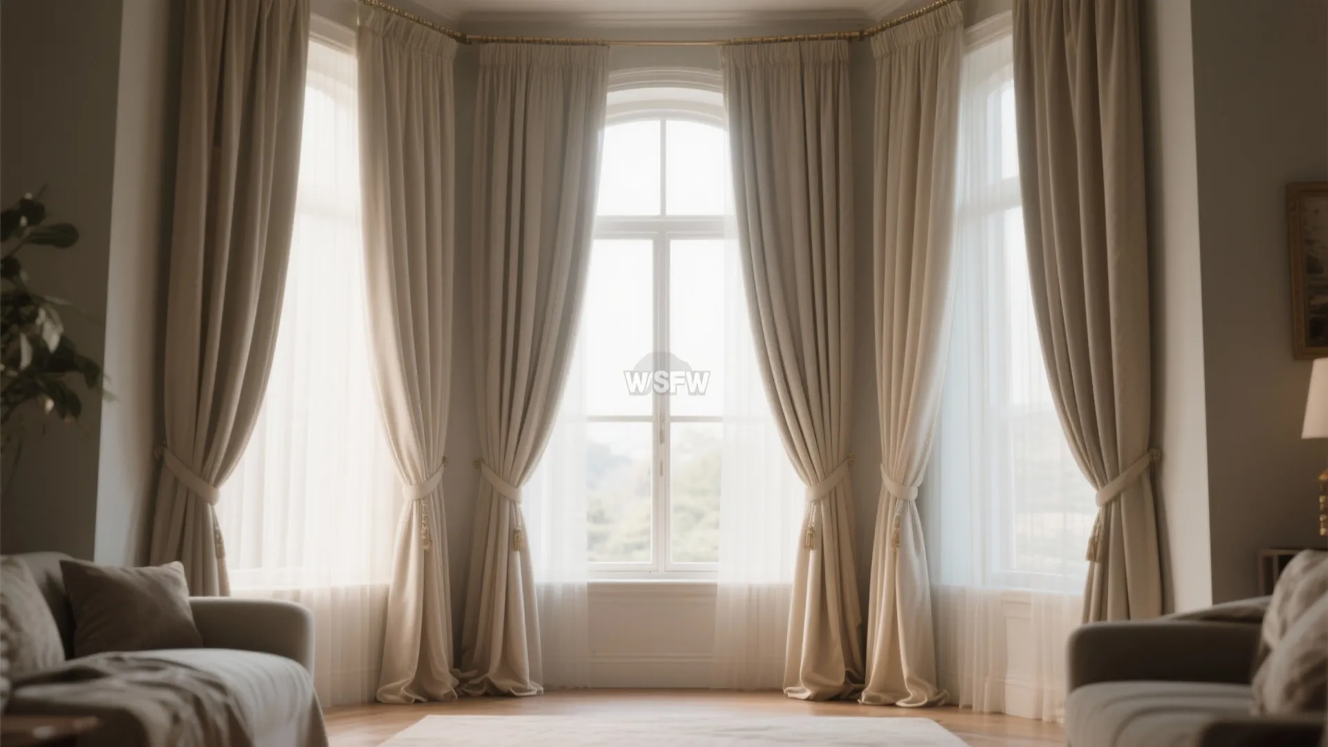 10. Accent with Tall Drapes Beyond the Frame