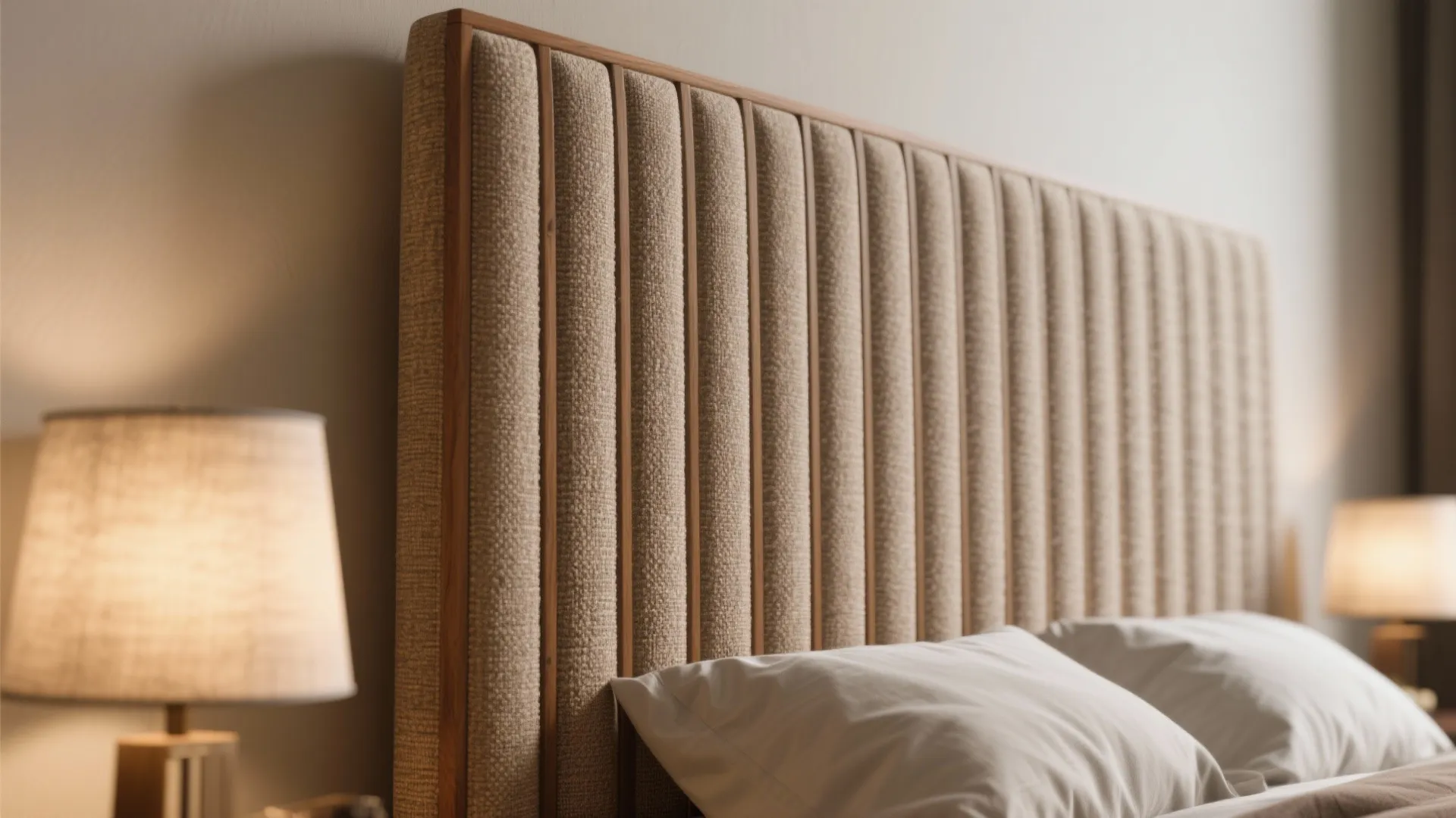 1. Anchor the space with a tall, textured headboard