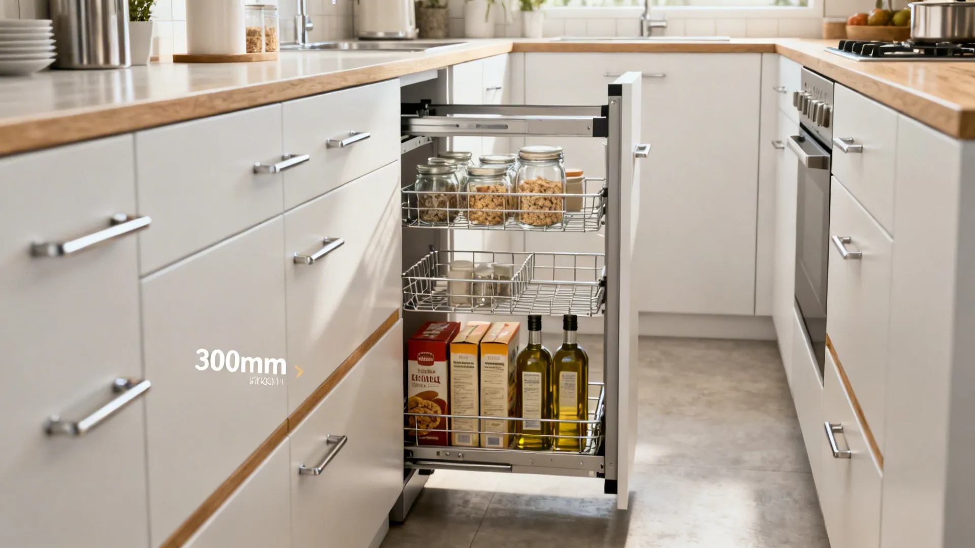 Tall Larder Pull-Outs for Weekly Shopping