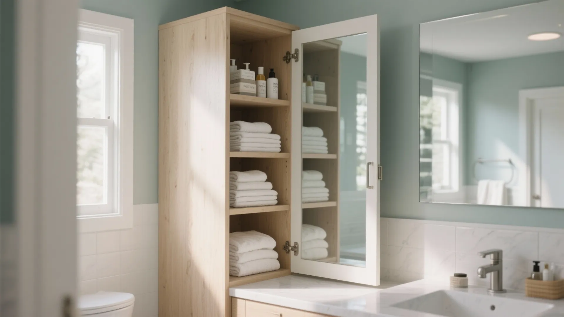 4. Tall Corner Linen Cabinet