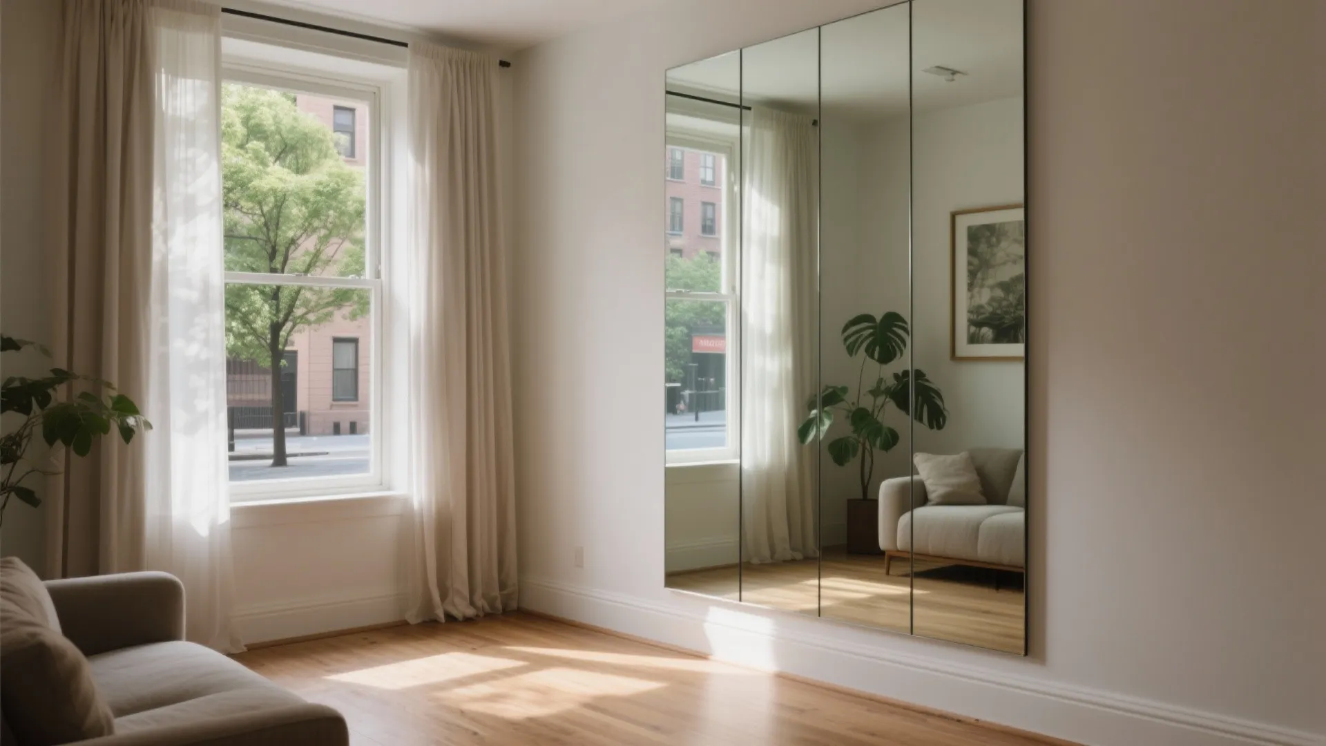 Floor-to-Ceiling Panel Opposite a Window