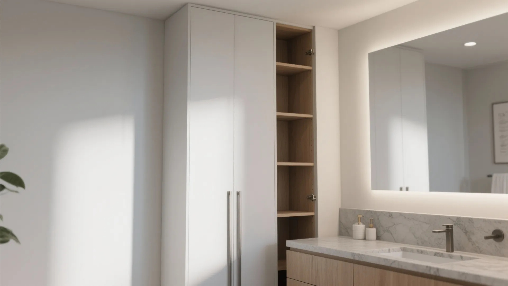 4) Tall, Narrow Cabinet to Draw the Eye Up