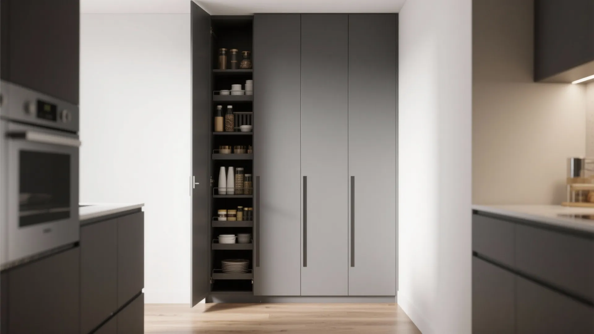 2. Narrow but tall cabinetry