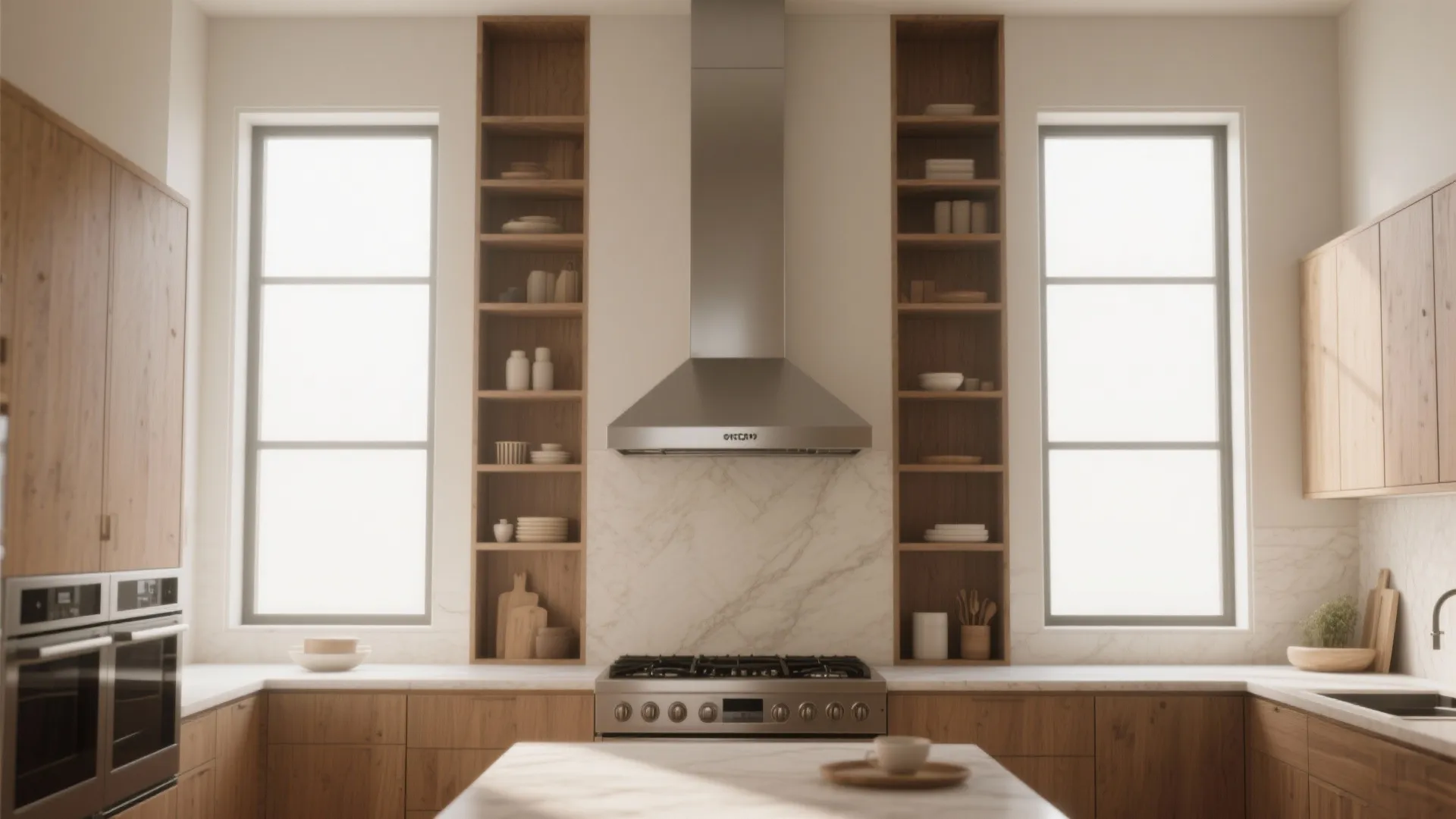 3. Tall, Narrow Windows to Frame Appliances or Shelves