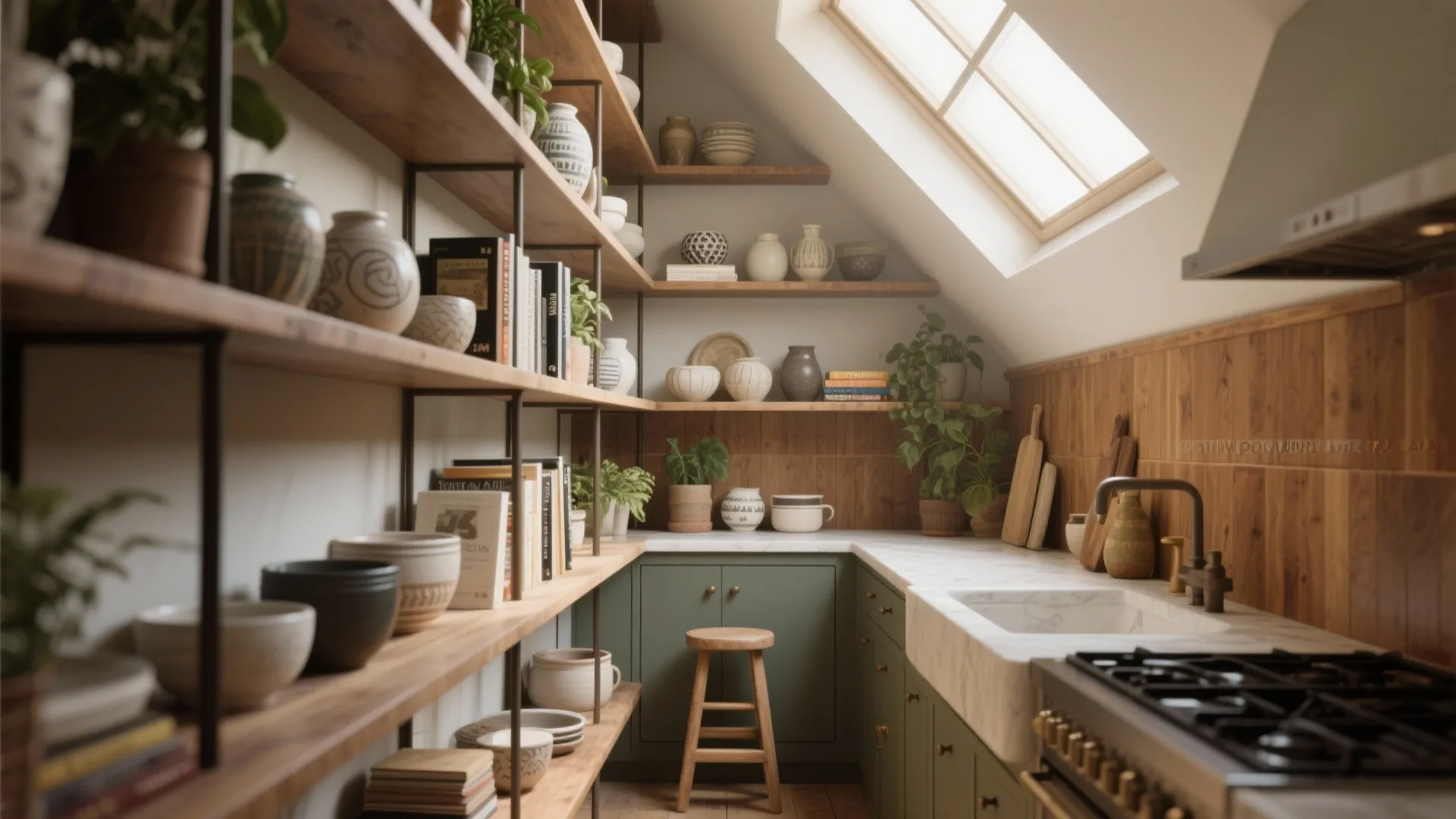 1. Emphasize the Vertical with Tall Open Shelves