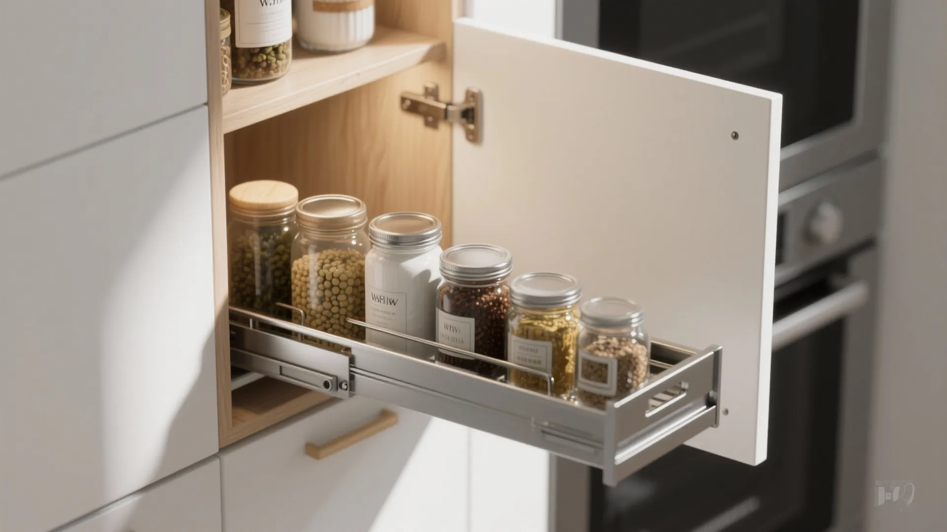 1. Tall, Slim Cabinets with Pull-Outs