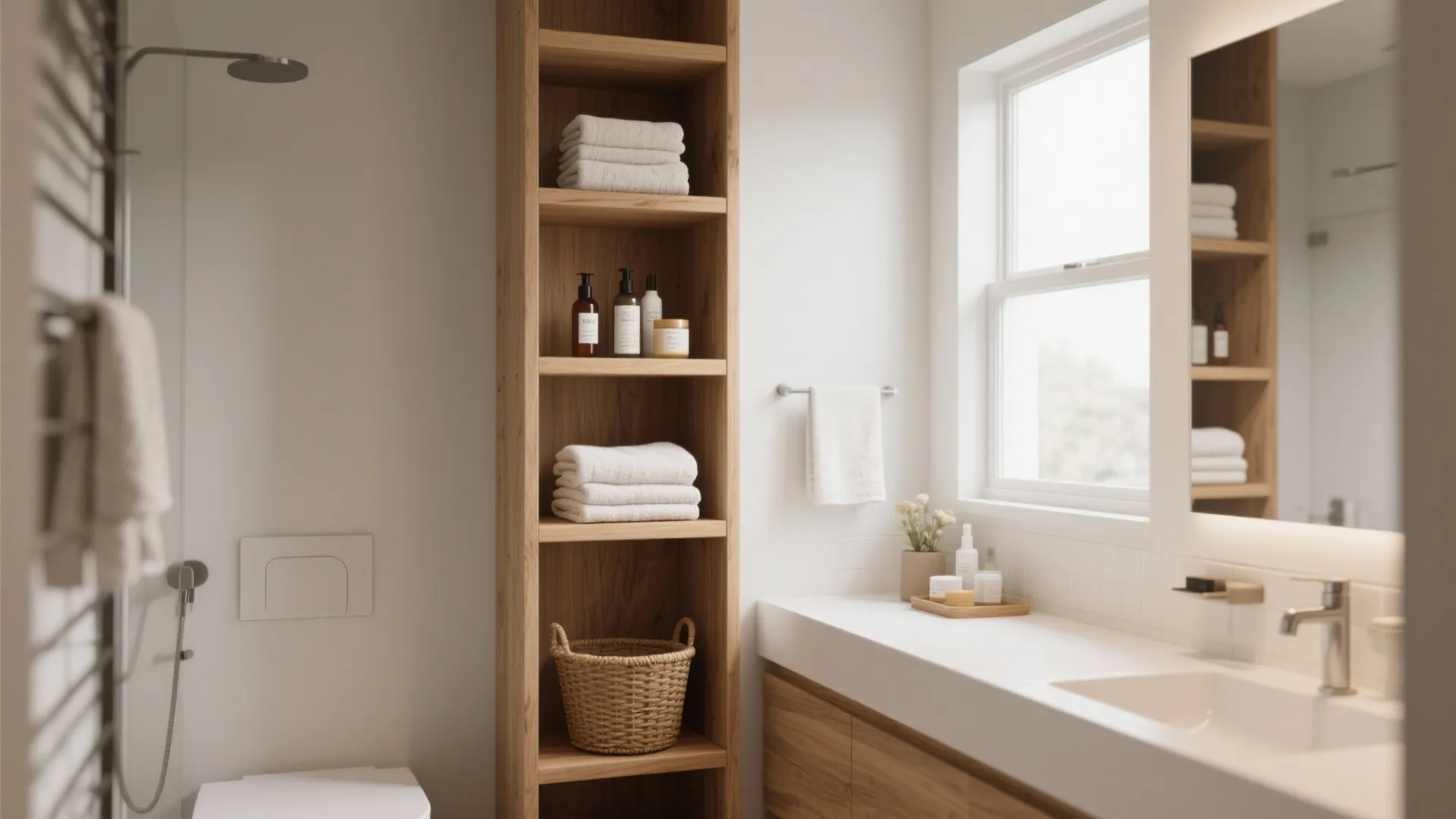 1. Full-height vertical shelving