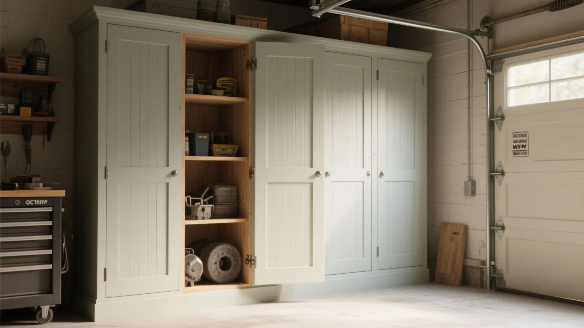 1. Slim tall cabinets with full doors