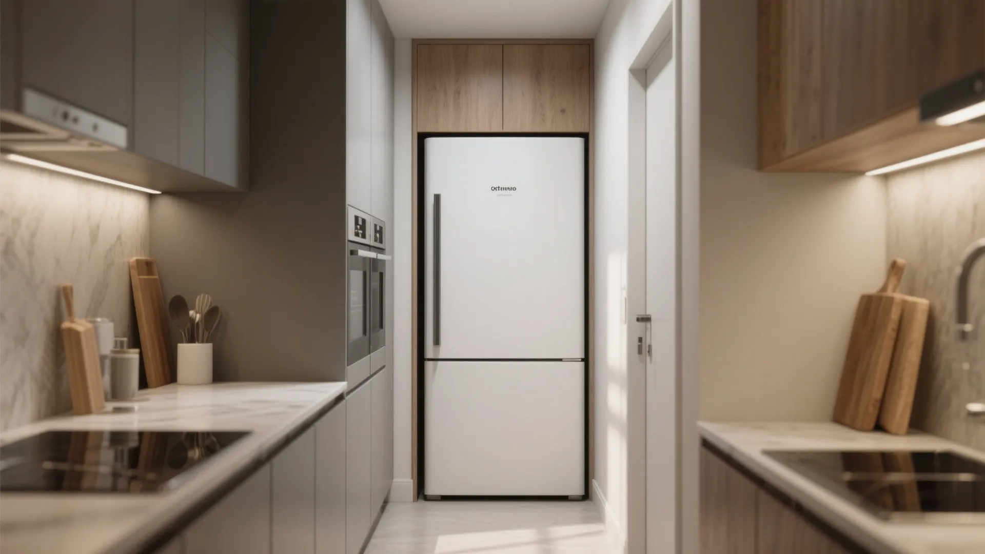 1. Go slim and tall: counter-depth or narrow column fridges