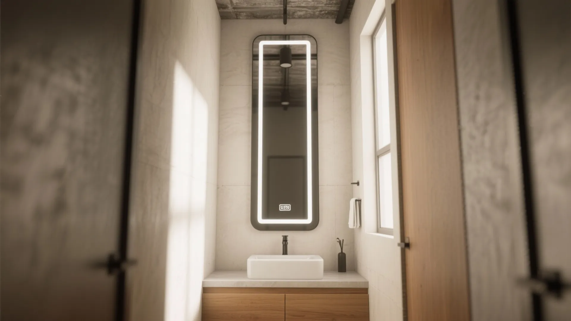 4. Tall Slim Mirror to Emphasize Height