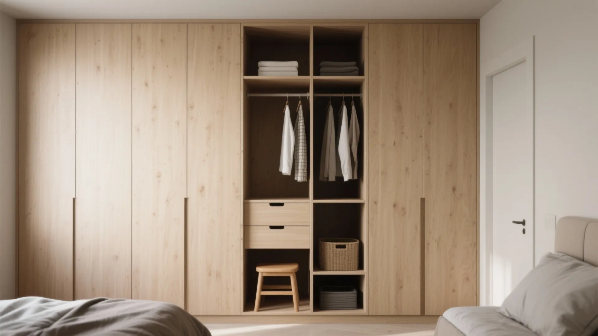 Slim vertical wardrobes: stack up, don’t spread out