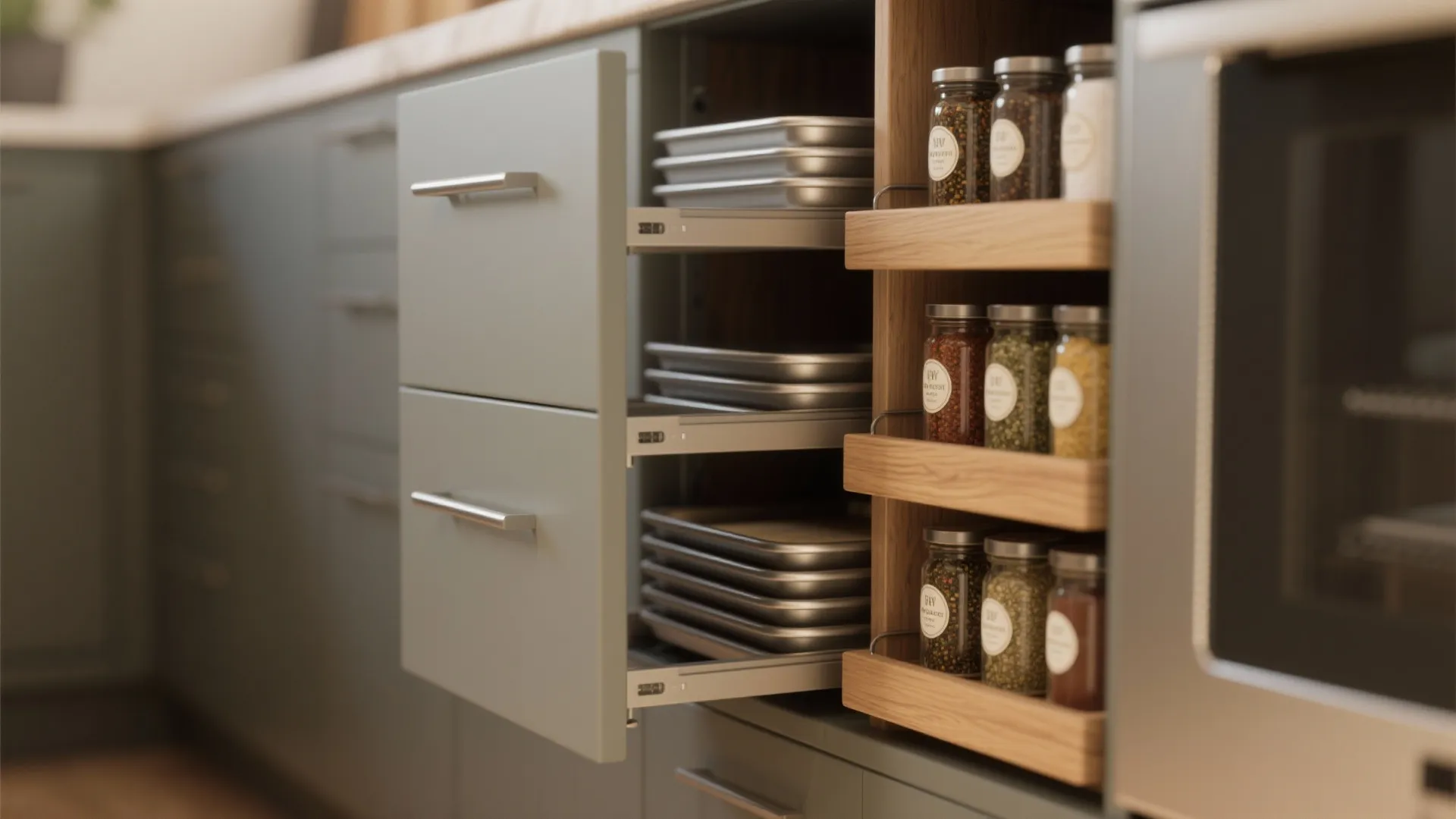 2. Use tall, slim storage instead of deep cabinets