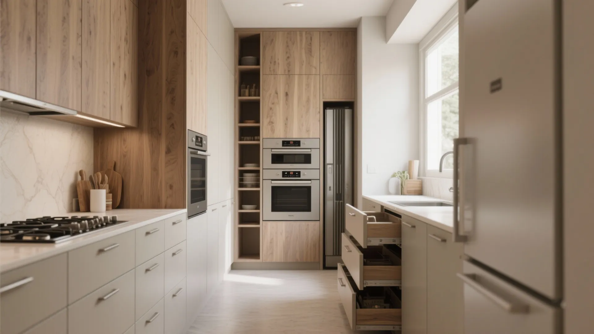 3. Go vertical with tall storage and built-ins