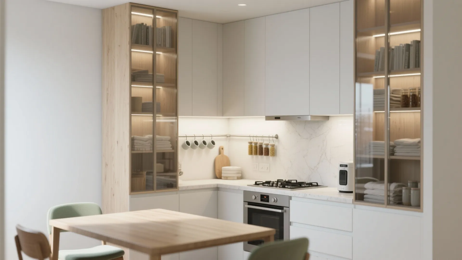 Idea 5: Vertical Storage that Frames the Dining Nook