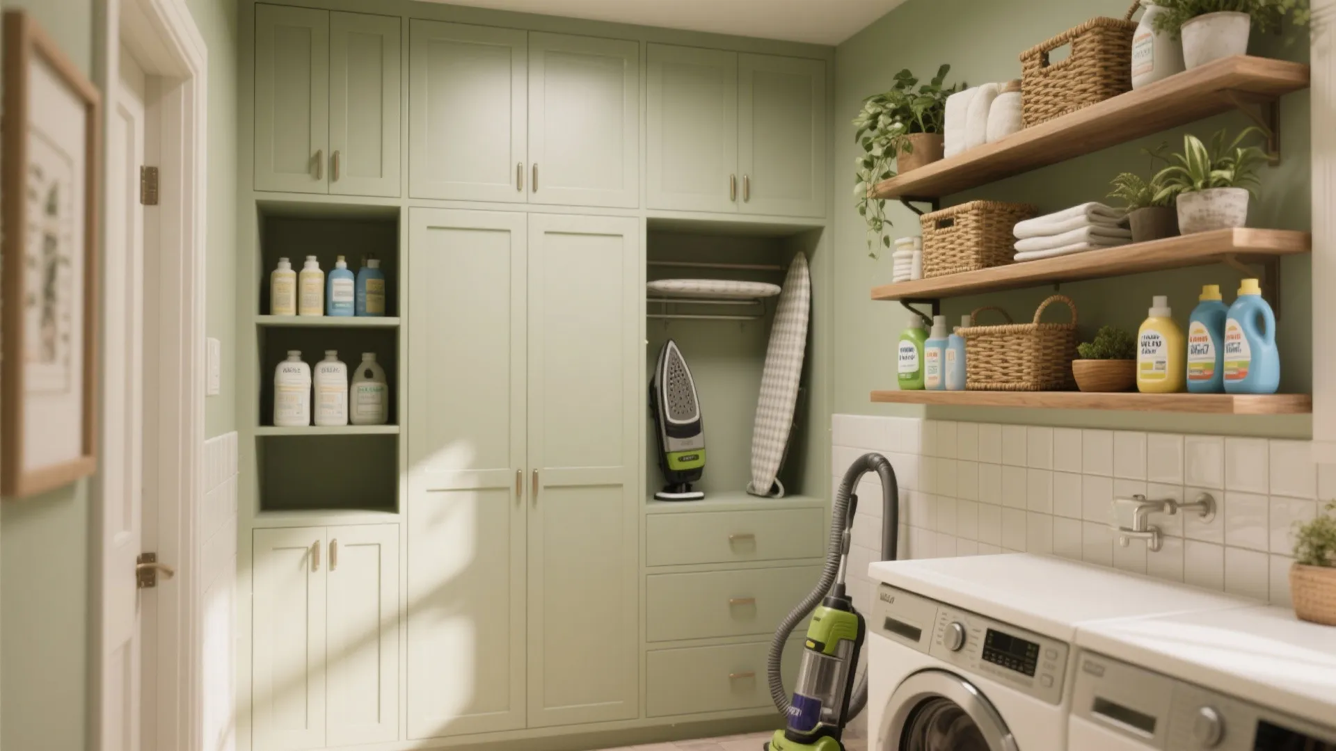 2. Combine tall storage with open display