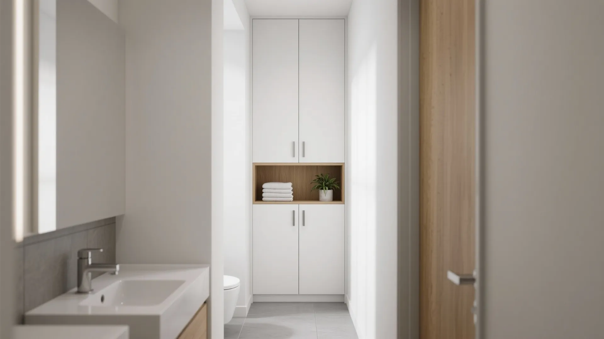 3) Slim tall tower with an open niche