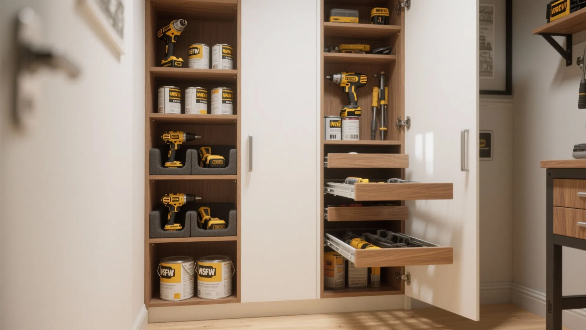 4. Repurposed vertical cabinetry