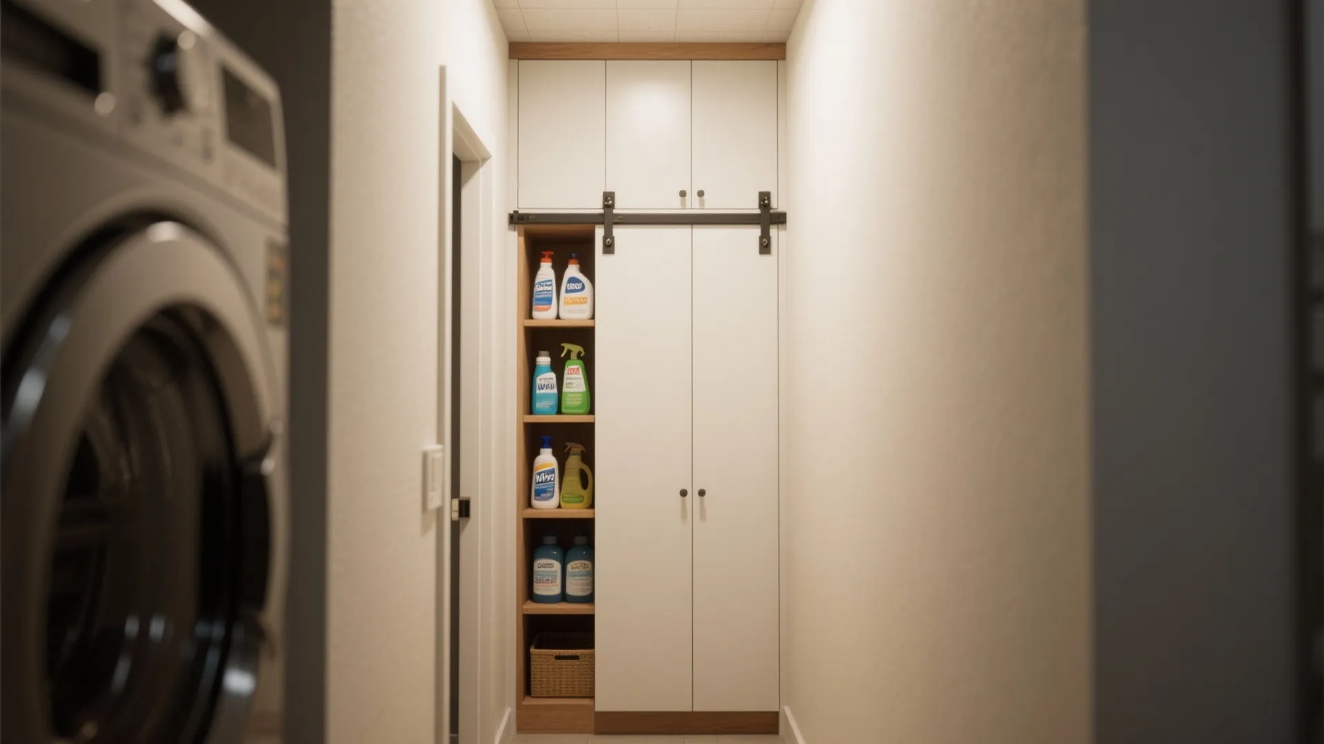 2. Tall vertical cabinets with recessed doors