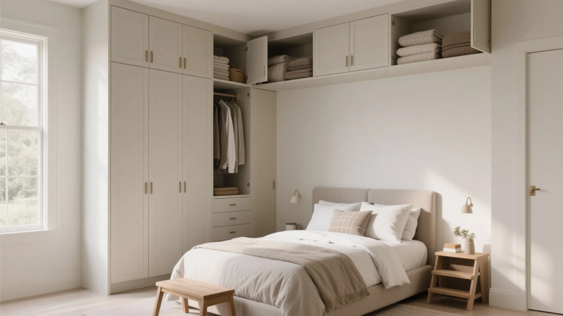 9. Tall Wardrobes with Upper Storage