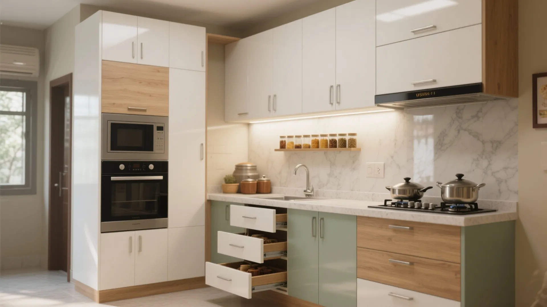 Minimalist kitchen storage with a local twist