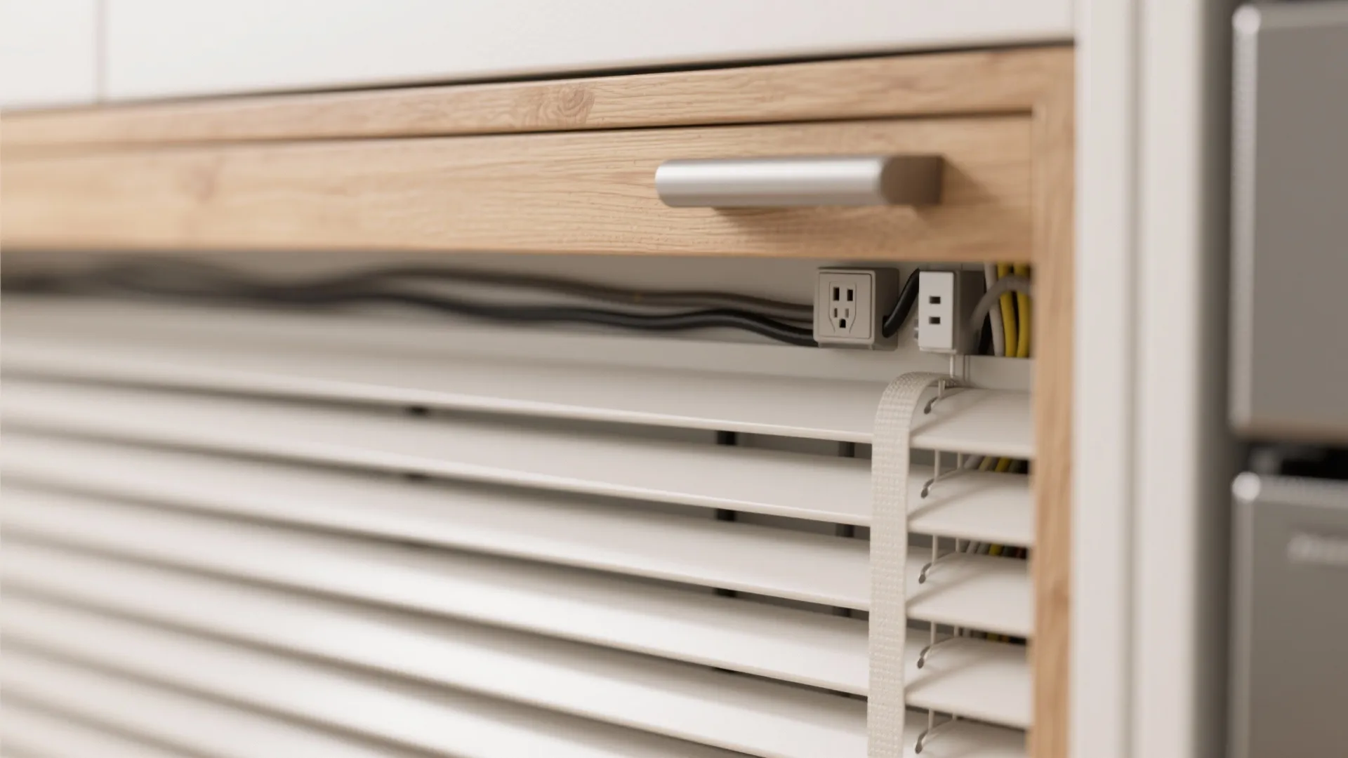 Appliance garage and vertical utility zone