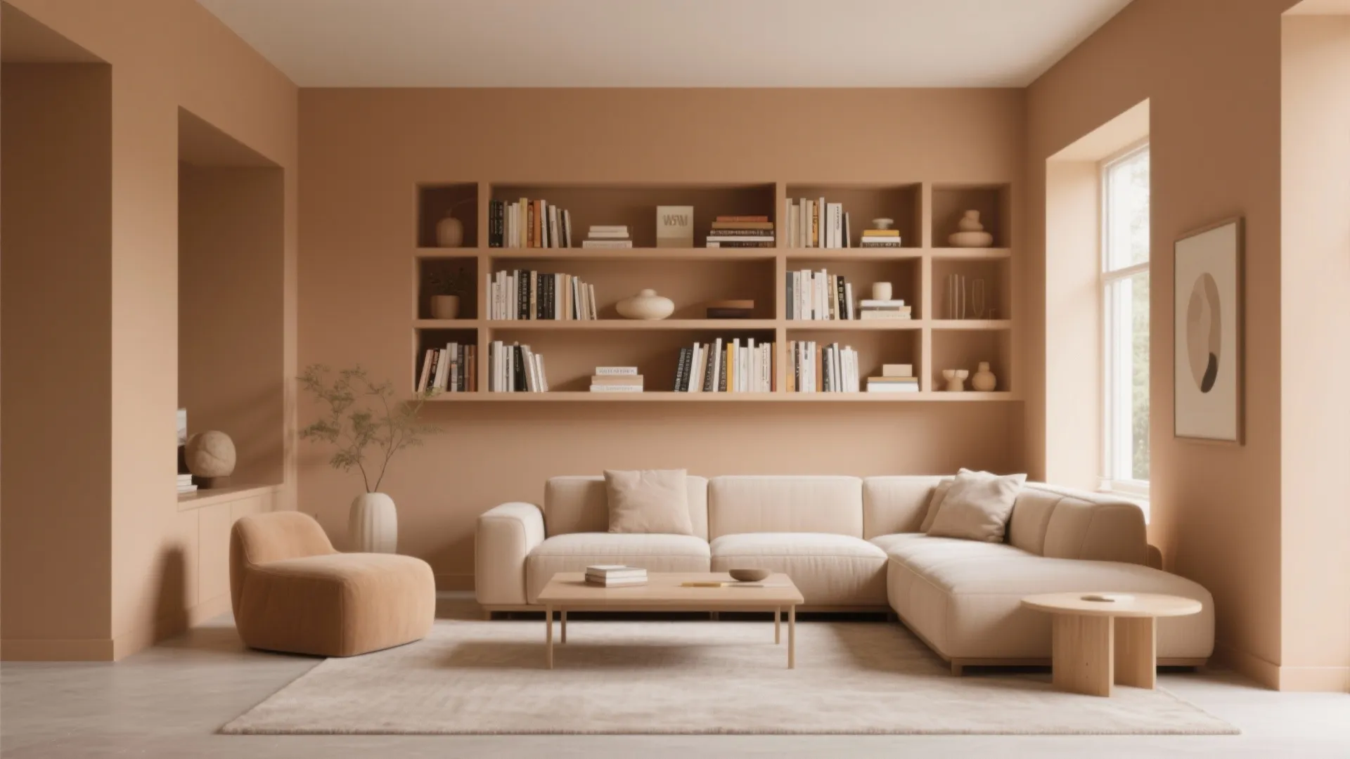 6. Built-in Shelving in Matching Tan