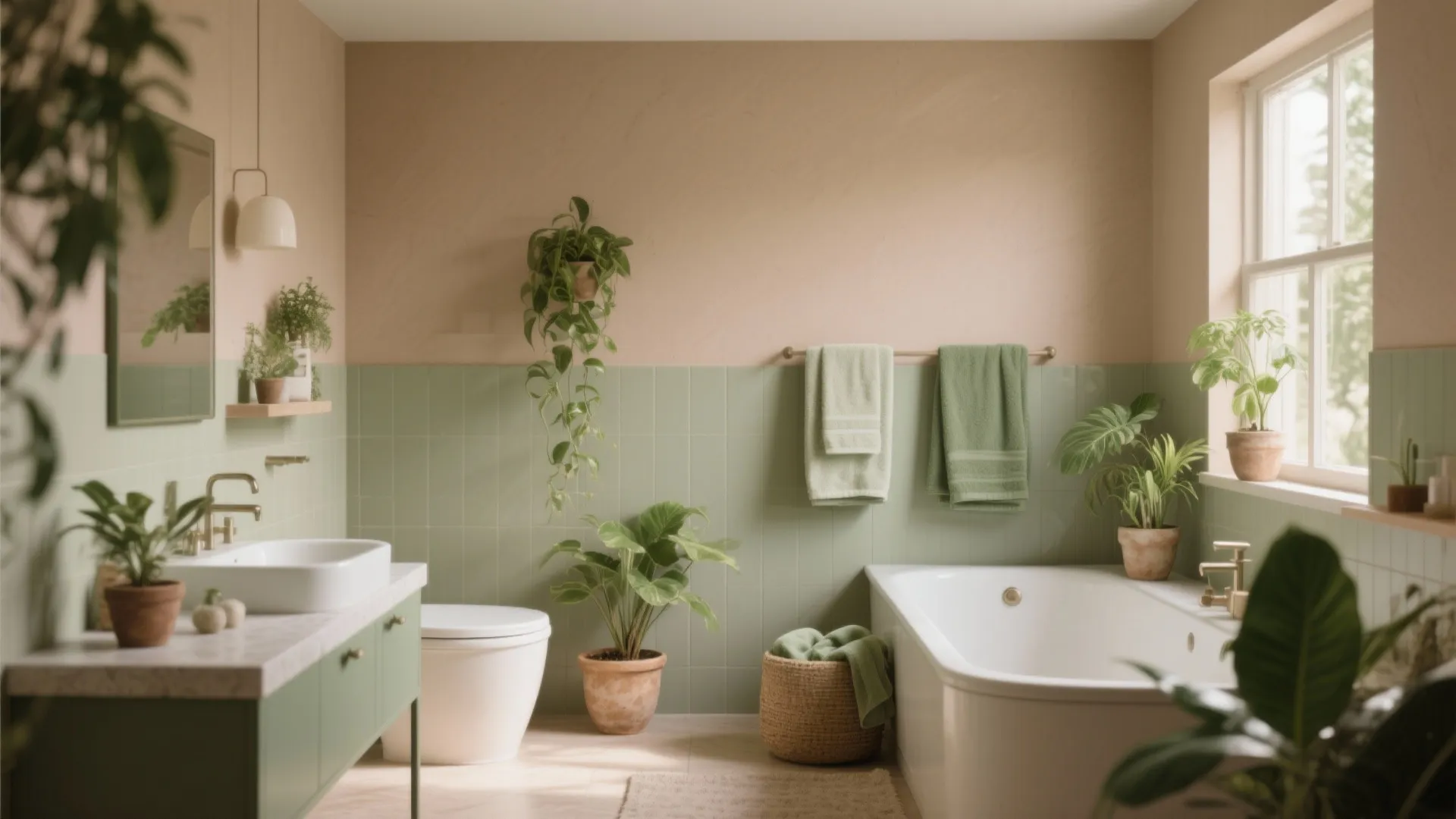 7. Tan and Green Harmony