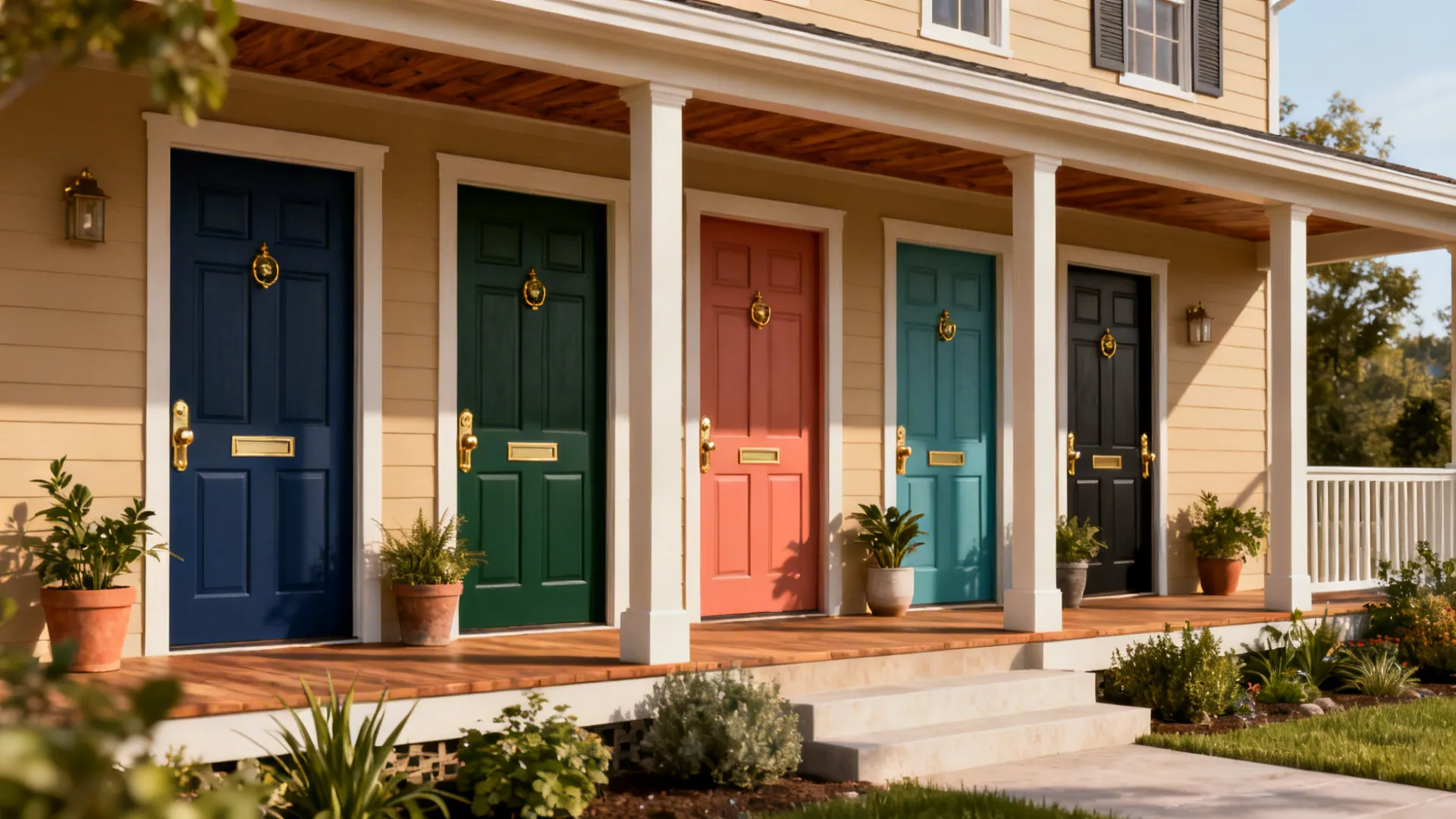 5 Tan House Front Door Color Ideas