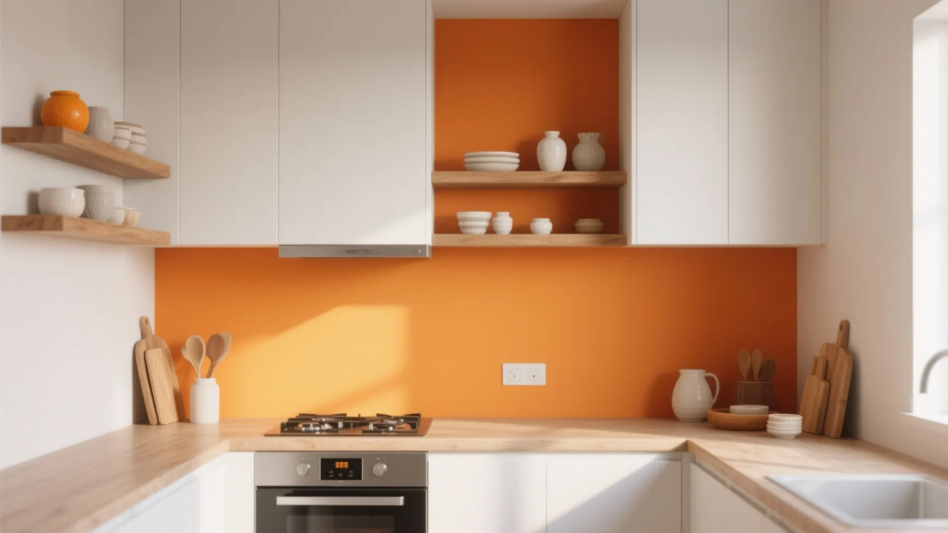 1. Tangerine Accent Wall