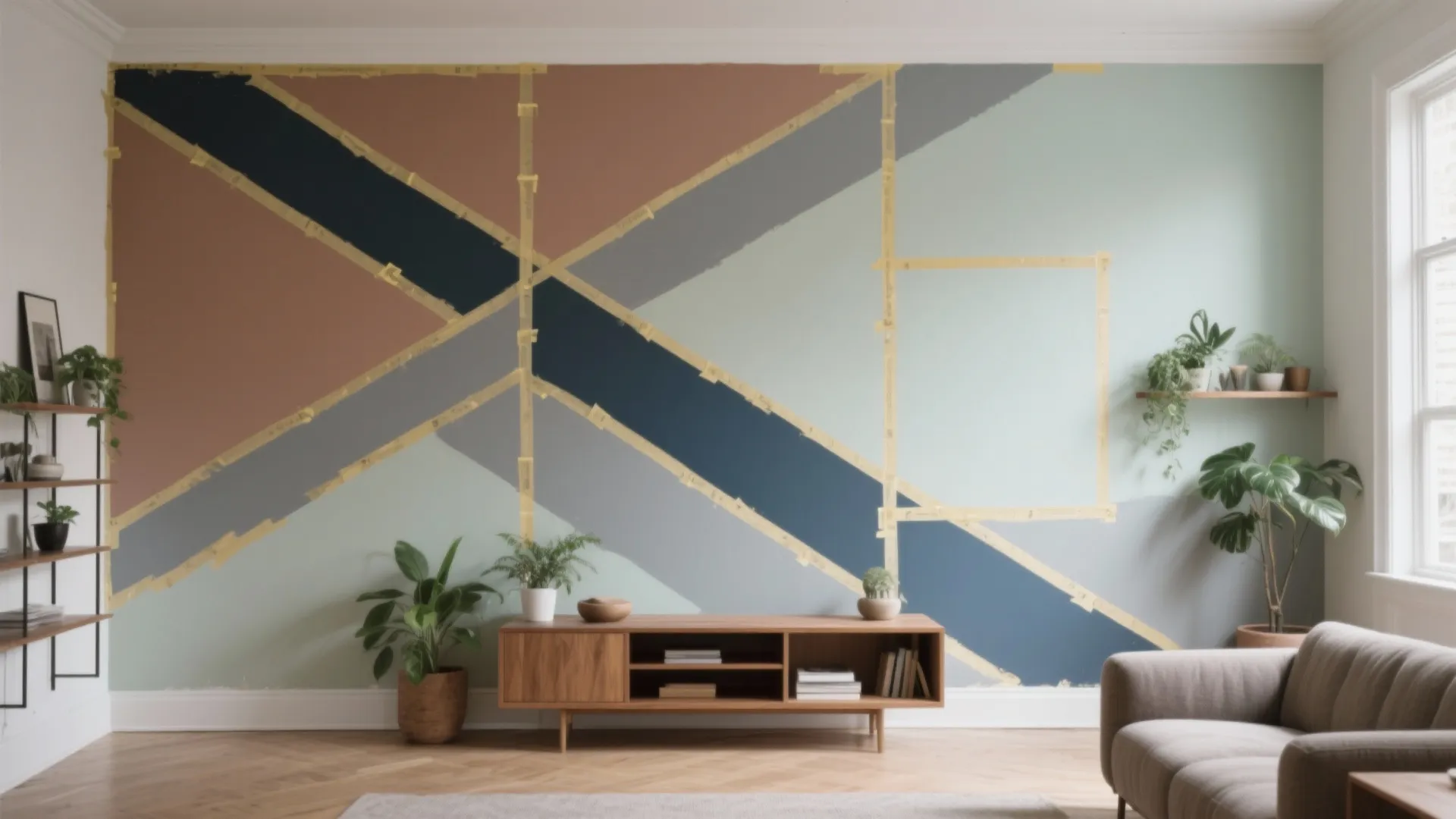 Tape DIY Wall Painting Ideas for Creative Interiors