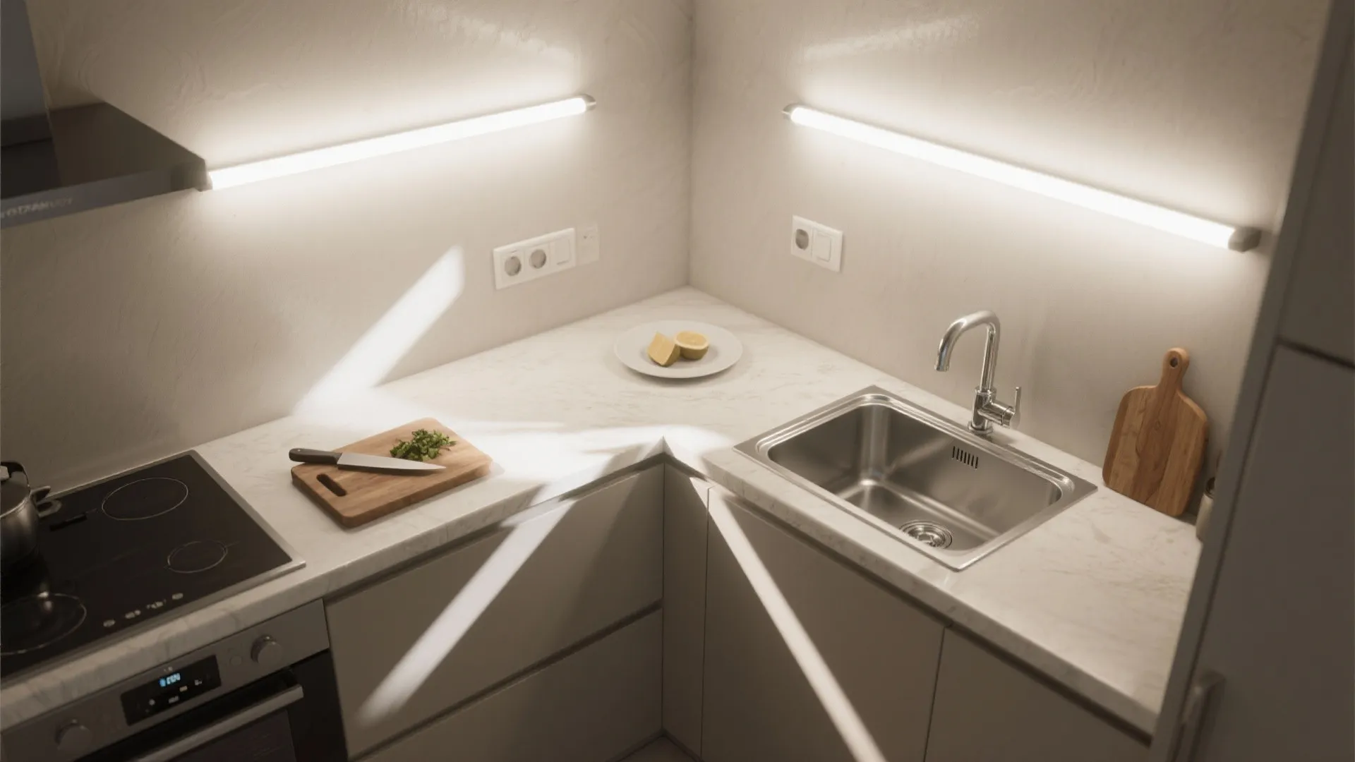 High-CRI task beams for precision cooking