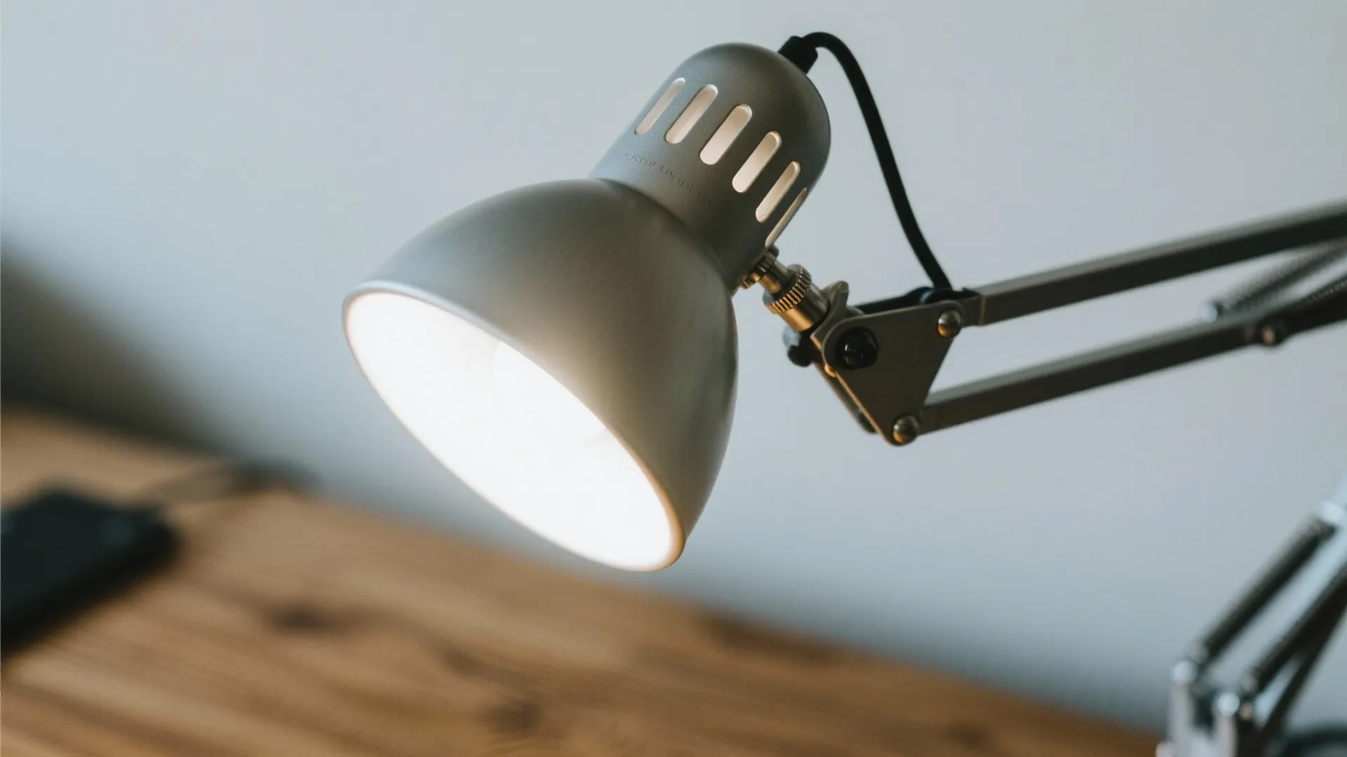 Ergonomic Desk Setup with Task Lighting