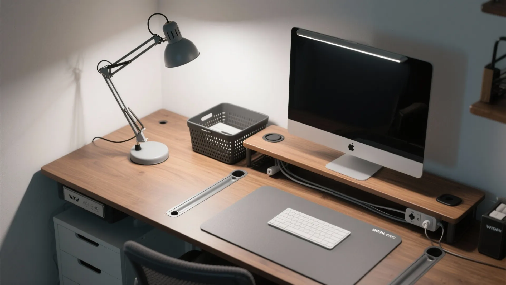 Task lighting and cable discipline