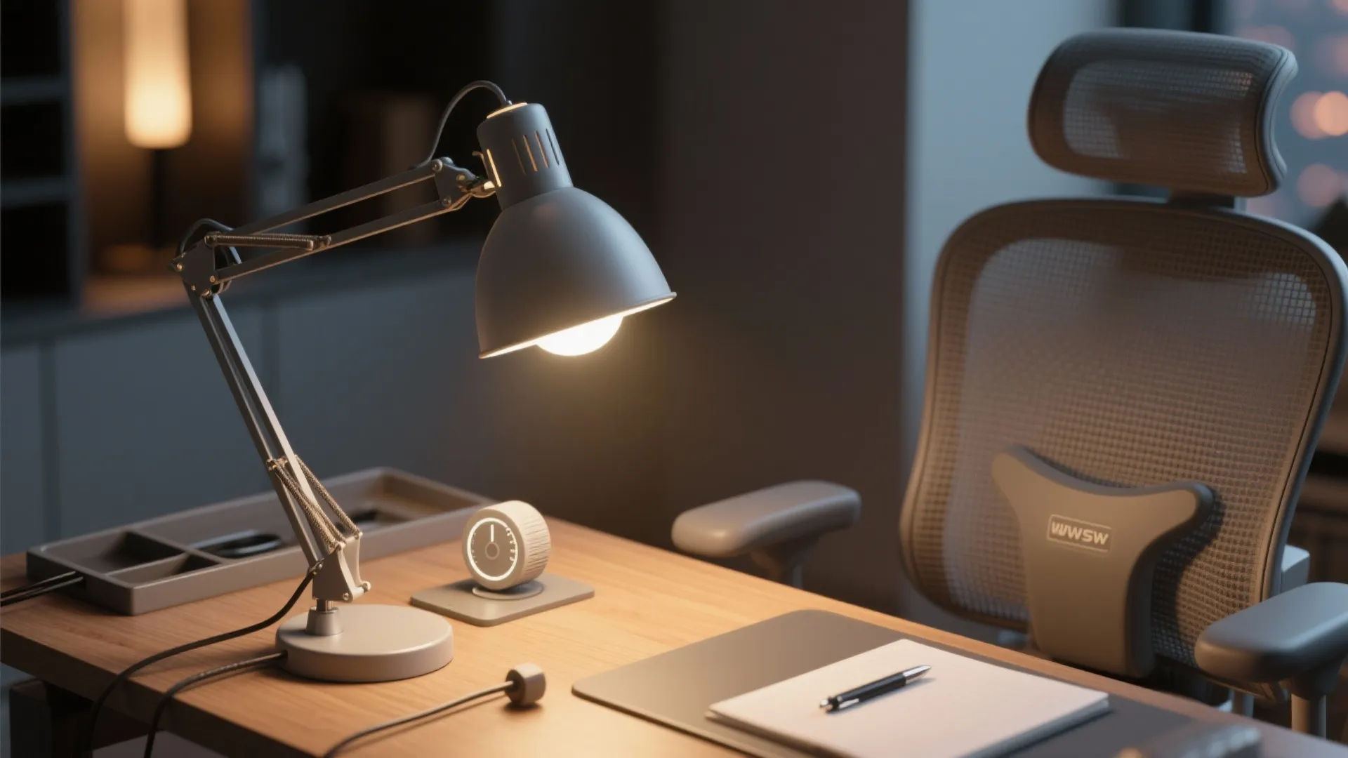 Task lighting and ergonomic seating harmony
