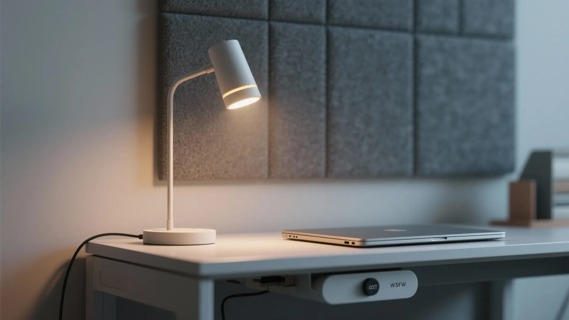 Quiet tech: task lighting, acoustic layers, and cable sanity