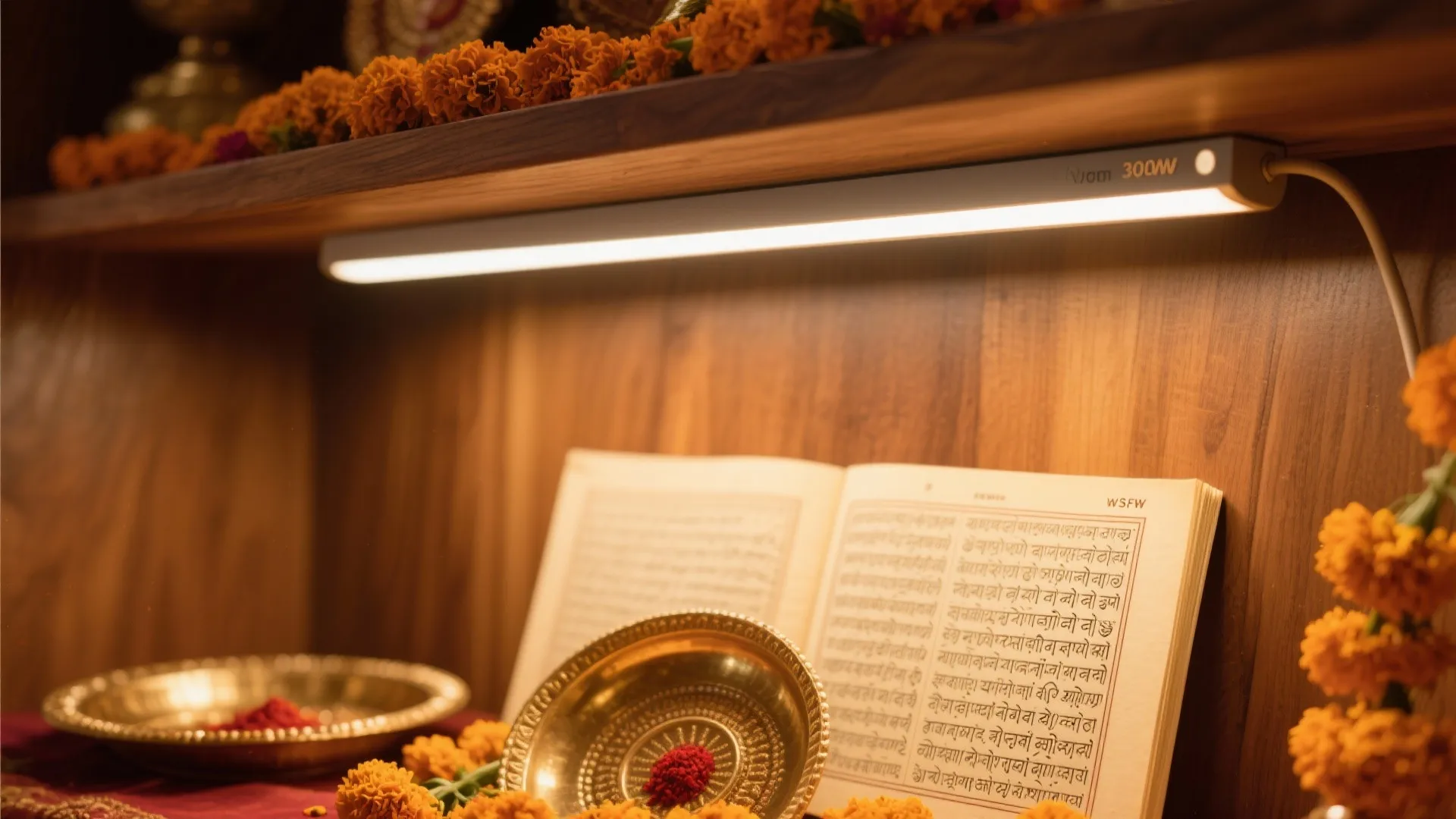 Two-layer lighting: ambient + task for rituals