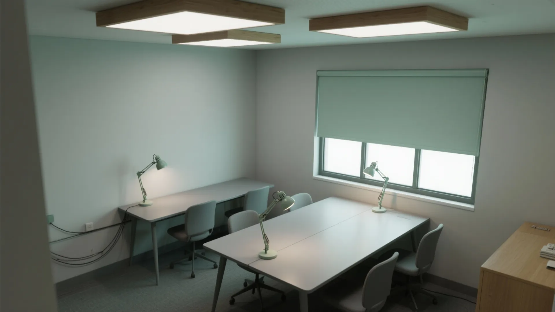 Layered task lighting and glare control