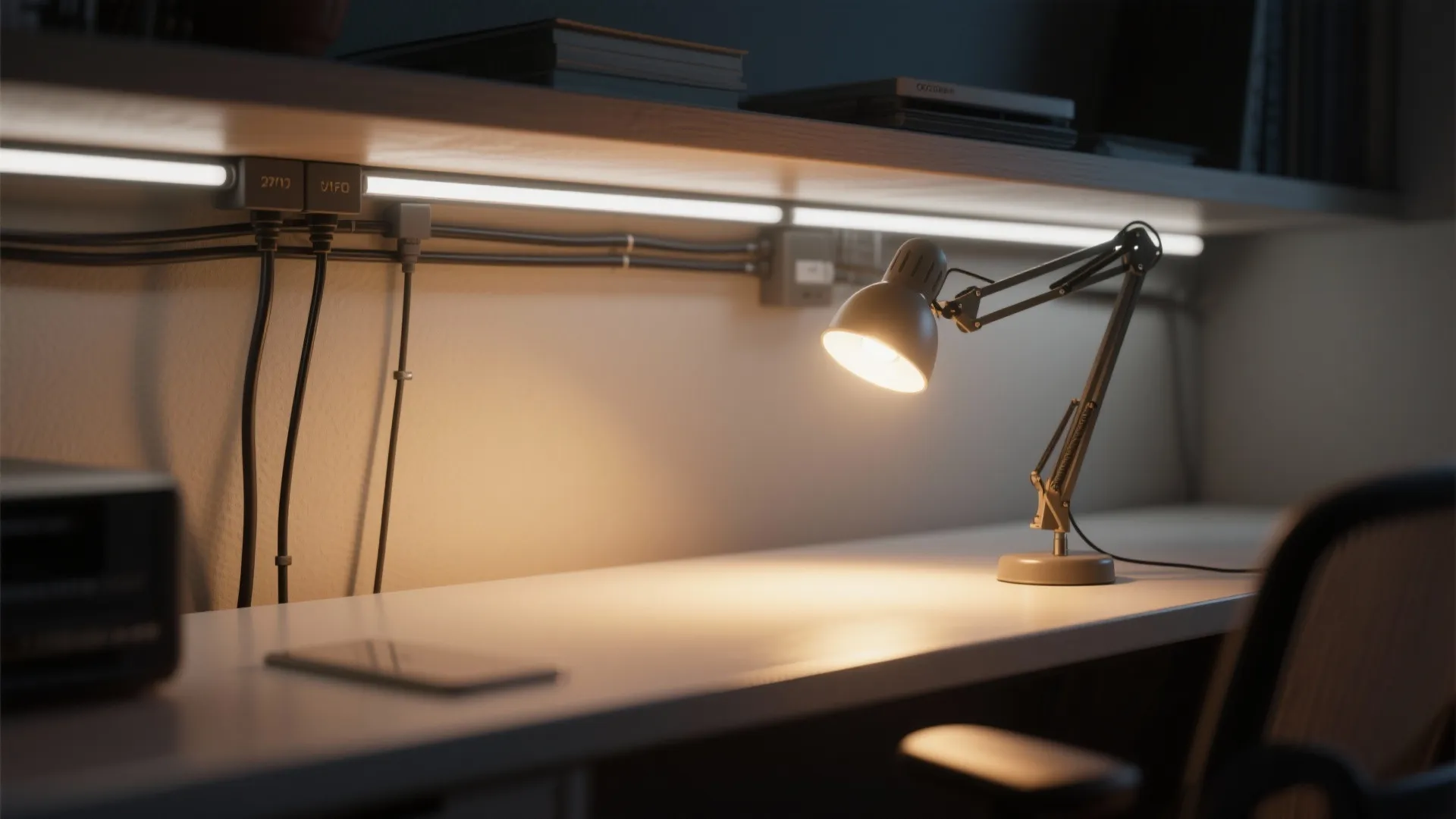 4. Focused lighting and cable discipline