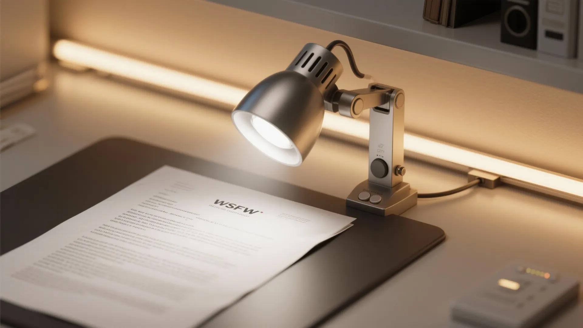 Task lighting layered over warm ambient glow