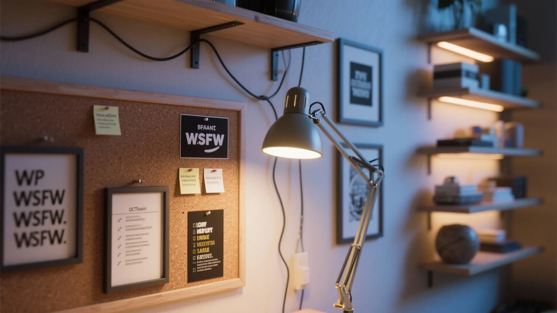 5. A focused task wall with lighting and personal display