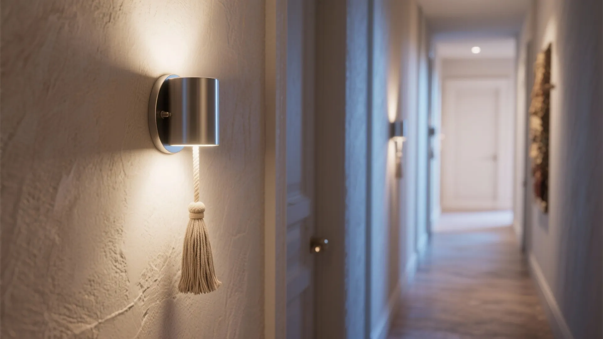 3. Tassel-accented LED sconces for a modern-boho mix