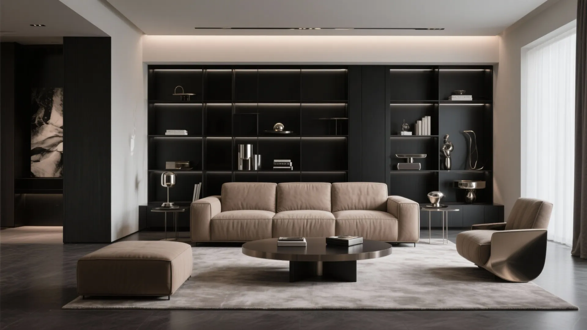 5. Taupe & Black Contrast