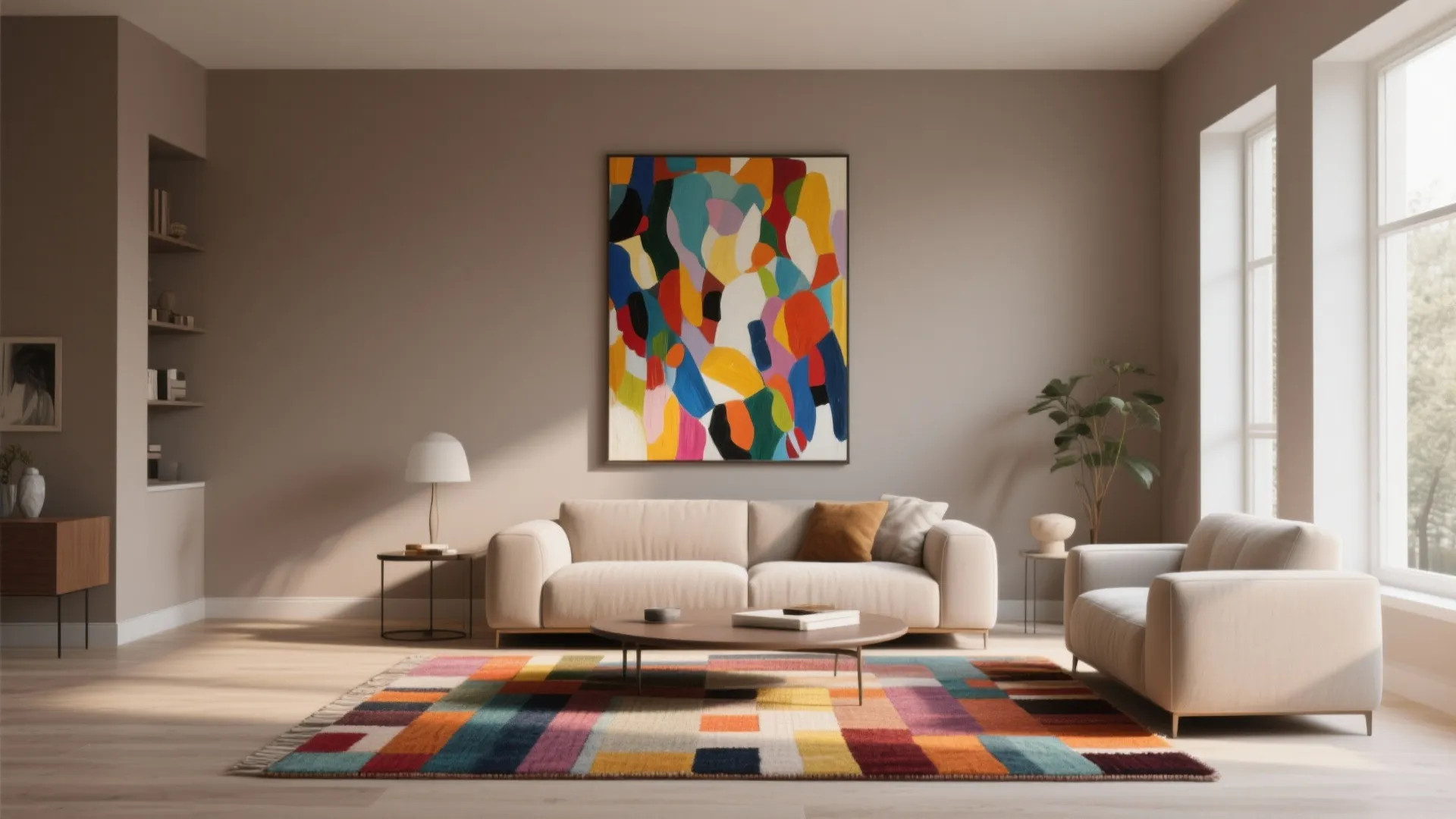 5. Taupe as a Neutral Backdrop for Bold Art